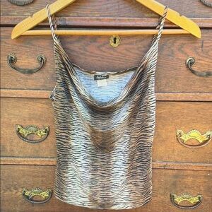 Animal Print Cowl Neck Top
